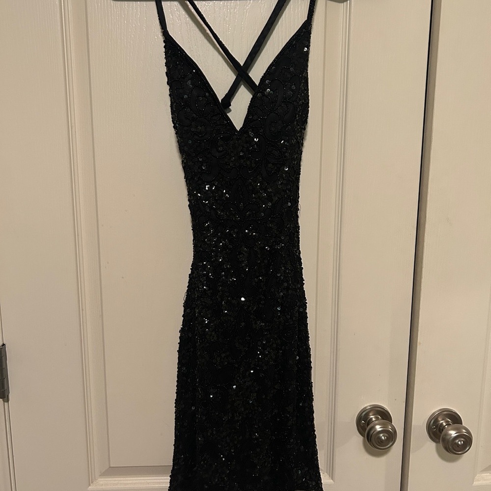 Elegant Black Sequin Dress